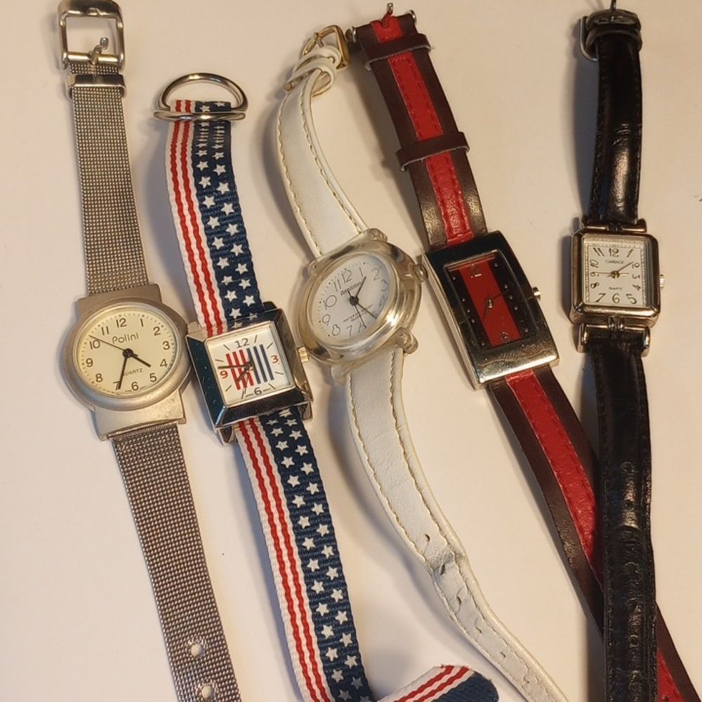 Set of Five 1990's Watches; Armitron, Carriage & Polini